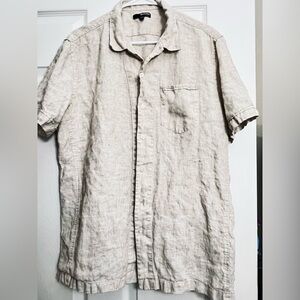 Murano Light Beige Casual Linen Shirt